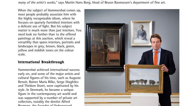 Hammershøi Auction in March 2016
