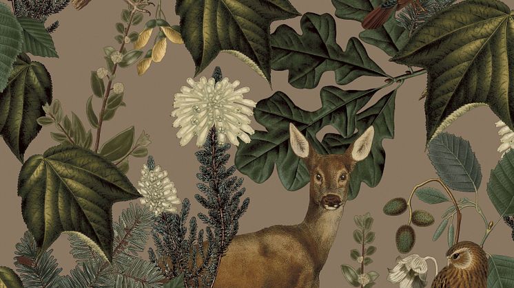RUSTA_2022_S3_I samarbeid med Tess Callervik_Tapet Together Oh Deer Beige_399kr_NYHET
