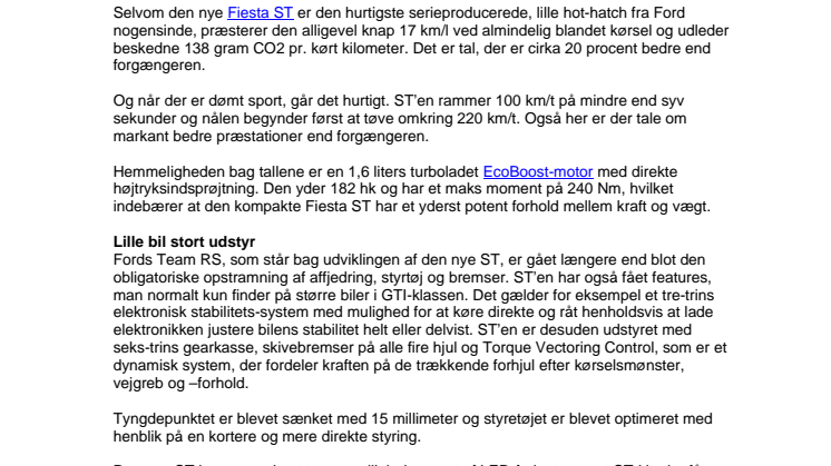 ULTIMATIV KØREGLÆDE I FYRIG FIESTA ST