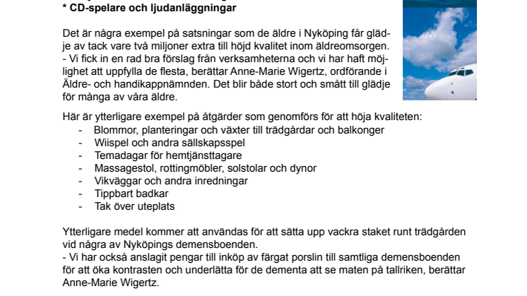 2 miljoner kronor till bättre kvalitet för äldre i Nyköping