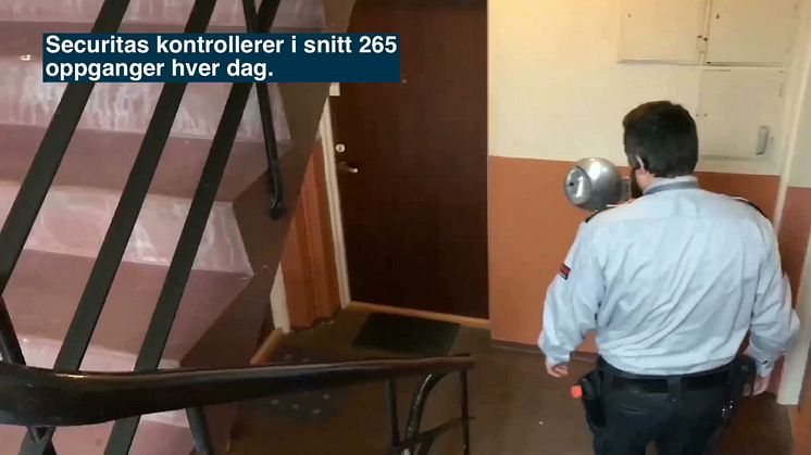 Securitas på kveldsjobb i Oslos kommunale boliggårder