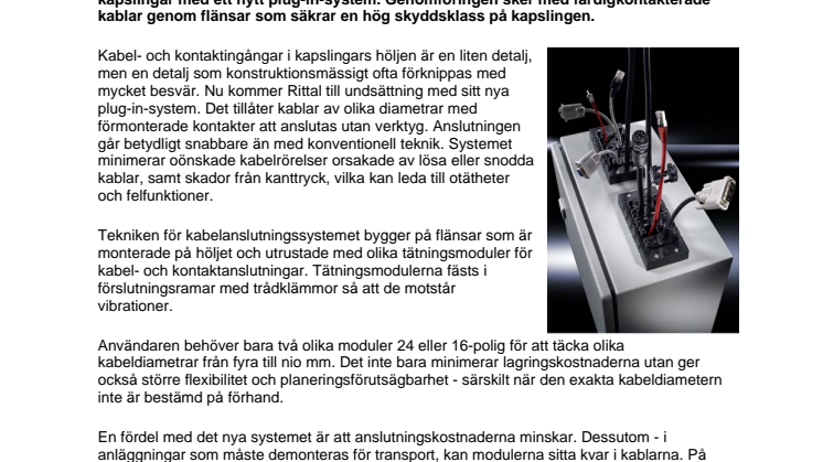 Ny teknik för snabb kabelgenomföring