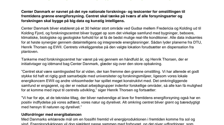 Nyt nationalt forskningscenter bliver centrum for den grønne omstilling