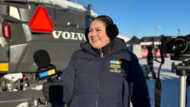 Emma Stening i arbete på Rally Sweden