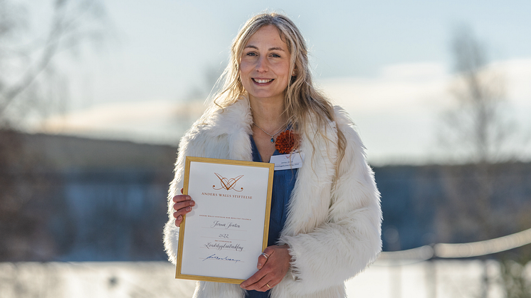 På bilden: förra årets landsbygdsstipendiat, Jonna Jinton.