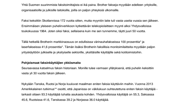 Faksi on jo 50-vuotias