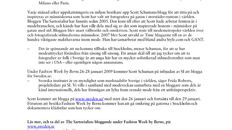 The Sartorialist bloggar om svenskars klädstil på modeveckan