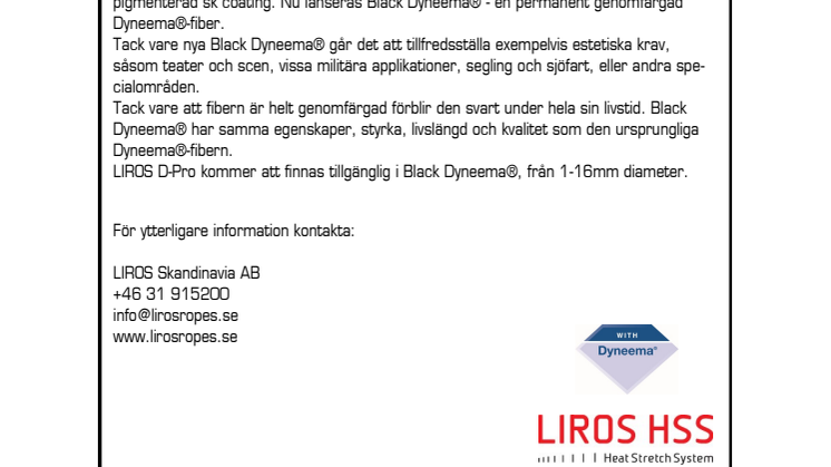 Äntligen här – riktigt svart Dyneema®