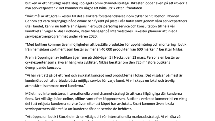 Bikester öppnar sin första butik i Stockholm