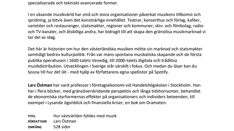 Ny bok: Hur västvärlden fylldes med musik