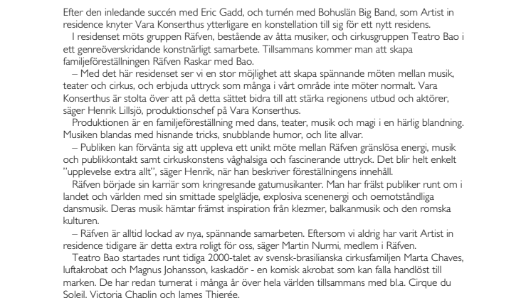 Räfven och Teatro Bao nya Artist in residence