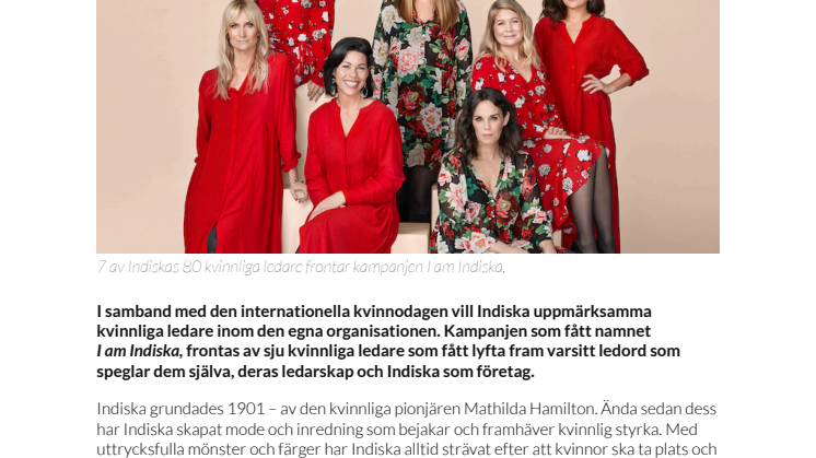 Indiska lyfter sina kvinnliga ledare i kampanjen ’I am Indiska’