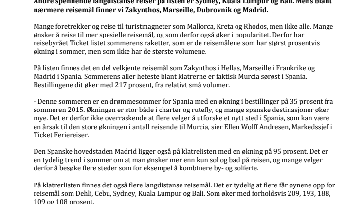 Her er de reisemålene som øker mest i sommer utenom de klassiske feriefavorittene.