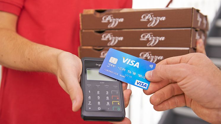 Kontaktloses Bezahlen mit Visa über mPOS - Pizzalieferservice