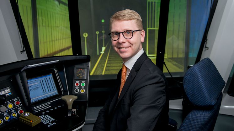 Kristoffer Tamsons i körsimulatorn