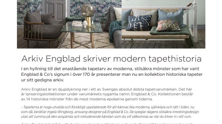 ​Arkiv Engblad skriver modern tapethistoria