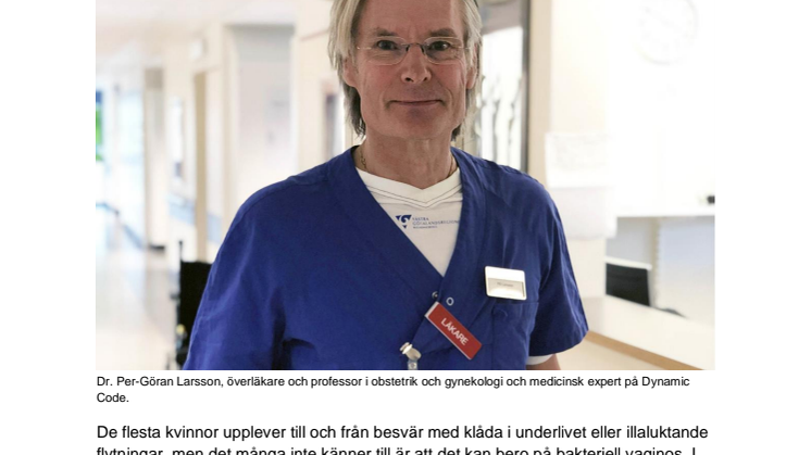 Kvinnohälsa och bakteriell vaginos - Alla gravida bör testa sig