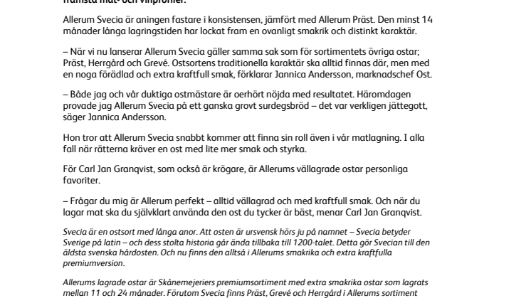 Allerum Svecia – comeback för en älskad svensk ostklenod!