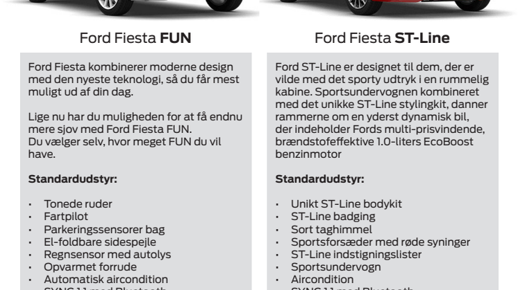 OPLEV VORES NYE SPÆNDENDE FIESTA MODELLER: FIESTA FUN OG FIESTA ST-LINE