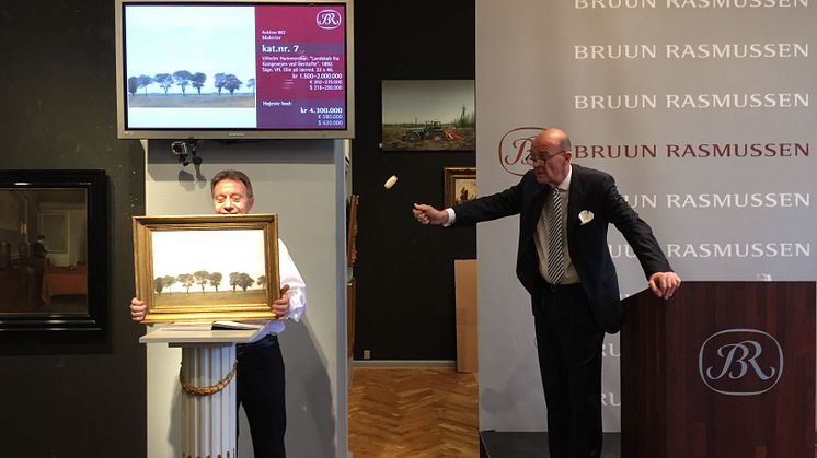 Vilhelm Hammershøi: "Landskab fra Kongevejen ved Gentofte". 1892. Hammerslag: 4,3 mio. kr.
