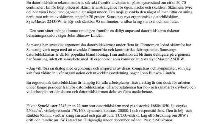 Upp och ner med Samsungs nya bildskärm