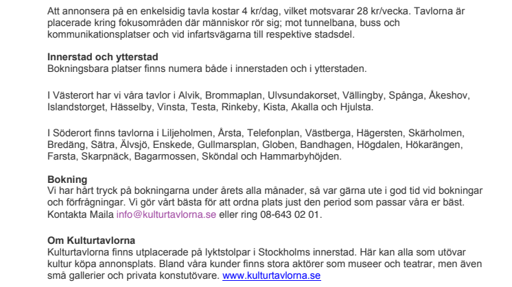 Reklamplats för 4 kr per dag