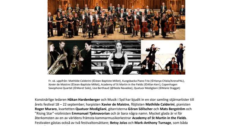 ETT FULLSPÄCKAT PROGRAM MED VÄRLDSARTISTER TILL MALMÖ CHAMBER MUSIC! 