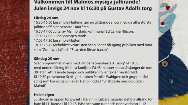 Festlig invigning av julfirandet i Malmö 24 nov