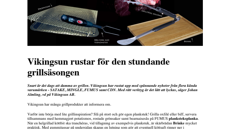 Vikingsun rustar för den stundande grillsäsongen