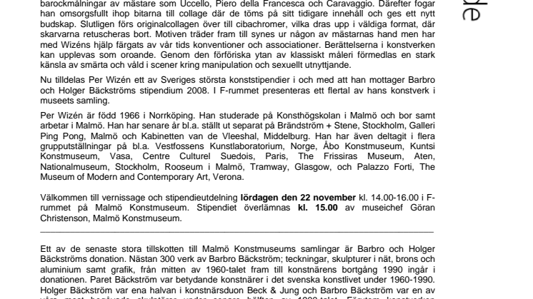 Malmökonstnären Per Wizen presenteras på Malmö Konstmuseum