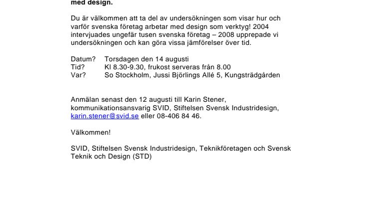 Pressinbjudan - lansering ny undersökning