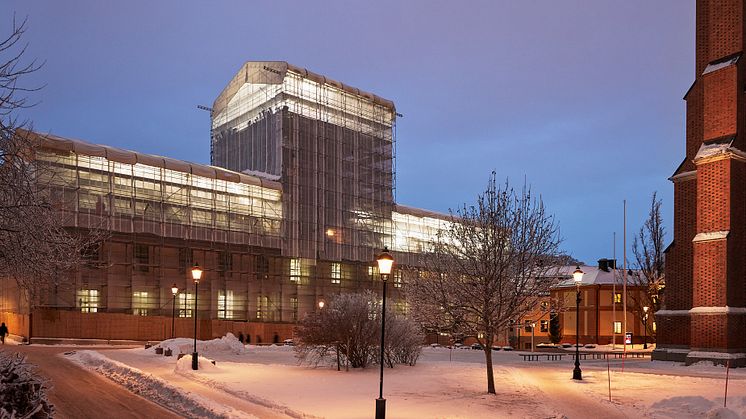 Inför takbytet av Uppsala universitets äldsta byggnad Gustavianum gjorde Layher en 3D-skanning av fastigheten.