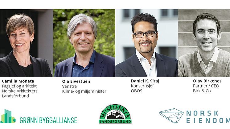 Tirsdag 13. august kl. 9 er blant andre klima- og miljøminister Ola Elvestuen med, når vi skal utforske hvordan vi kan skape bærekraftige boliger og områder som gir gode liv.  Illustrasjon: Norsk Eiendom
