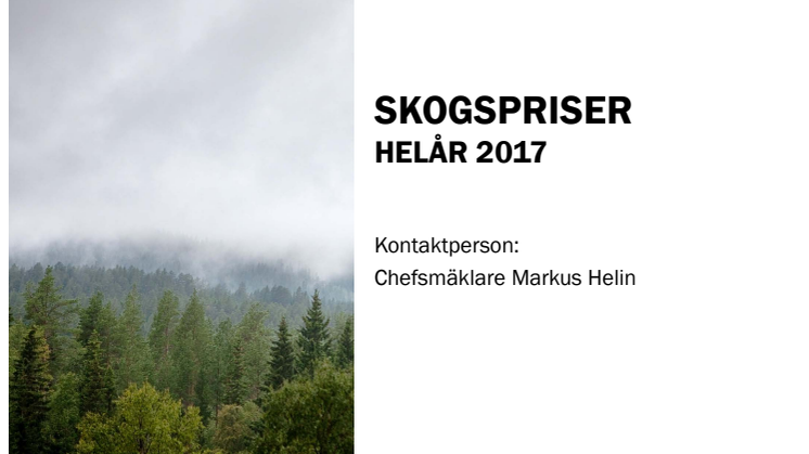 Skogspriser - helår 2017