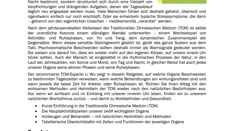 Waschzettel "Die Organuhr"