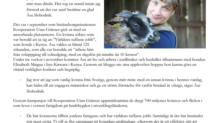Världens tuffaste jobb gick till Åsa Slobodnik