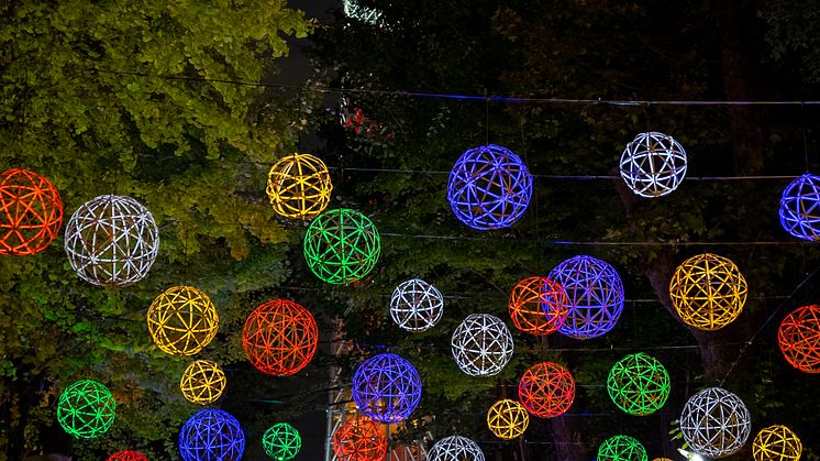 Colorfully Lit Bamboo Temari Balls & TOKYO SKYTREE