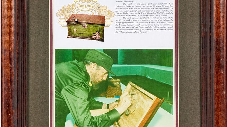 Humidor signerad av Fidel Castro