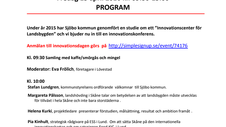 Sjöbo kommun håller innovationskonferens på Övedskloster