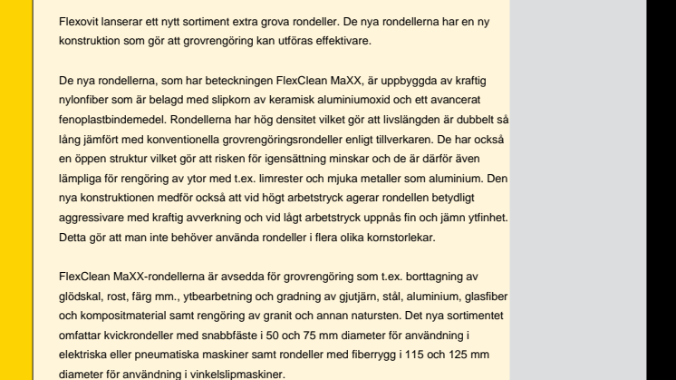 Nya rondeller för effektiv grovrengöring