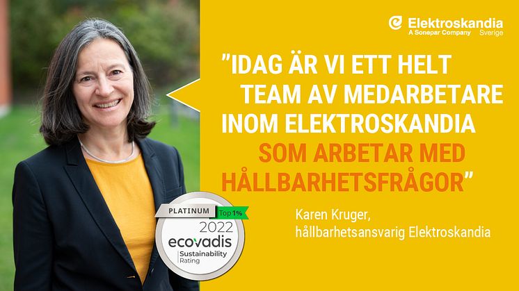 Ecovadis ger Elektroskandia högsta betyg inom hållbarhetsarbete