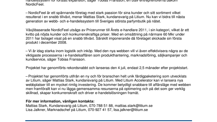 Sveriges största parfymbutik på nätet väljer Litium