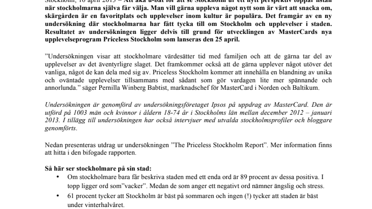 Ny rapport om Stockholmsupplevelser:  Skärgård, äventyr och ”wow-faktor” toppar stockholmarnas önskelista