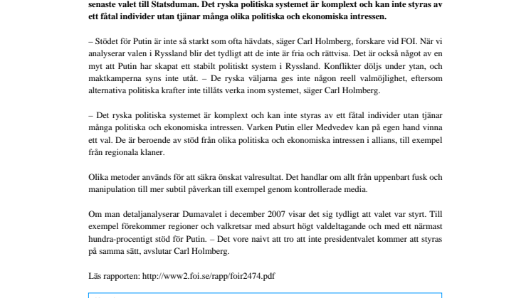 Så styrs valen i Ryssland av makteliten