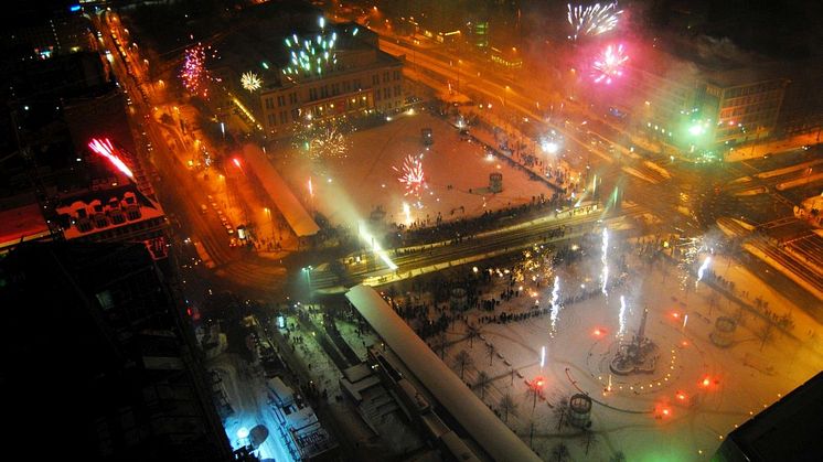 Silvesterfeuerwerk auf dem Leipziger Augustusplatz