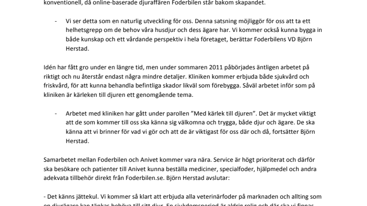 Foderbilen öppnar veterinärklinik!