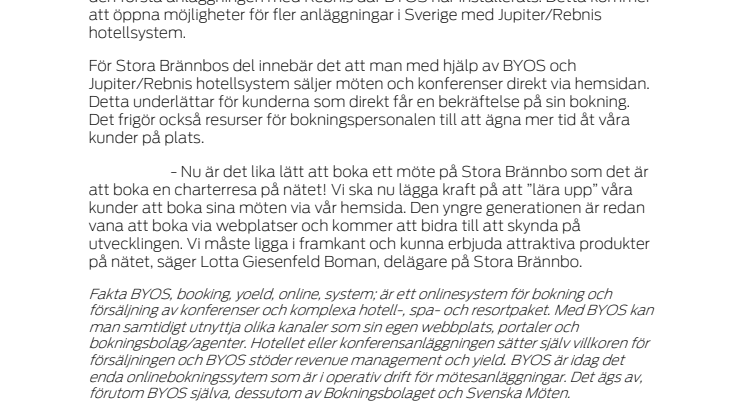 BOKA MÖTEN PÅ STORA BRÄNNBO ONLINE