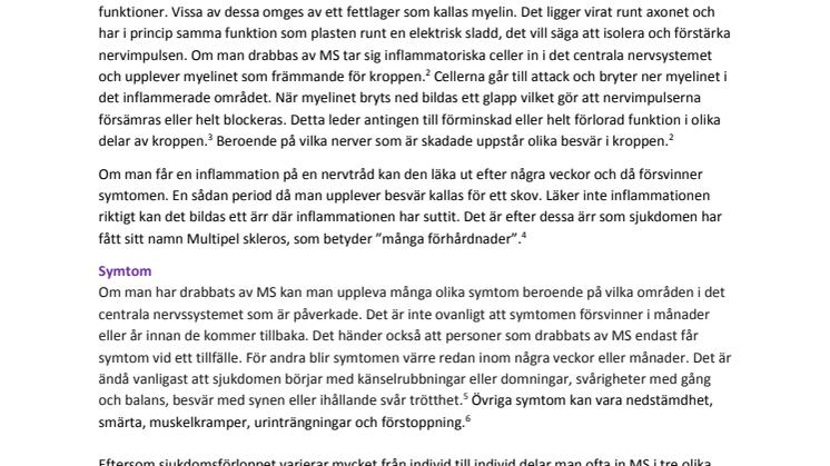 Bakgrundsmaterial om Multipel skleros