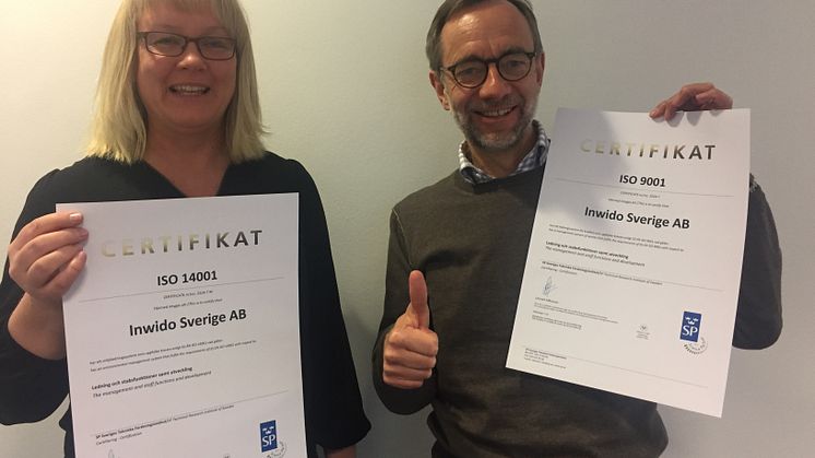 Inwido Sverige investerar i höjd kvalitet  och säkerhet genom ISO-certifiering