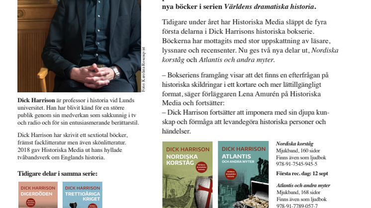Dick Harrison gör succé med ny historisk bokserie